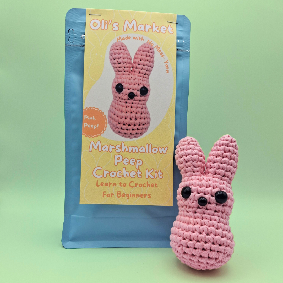 Pink Marshmallow Peep Bunny Crochet Kit